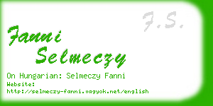 fanni selmeczy business card